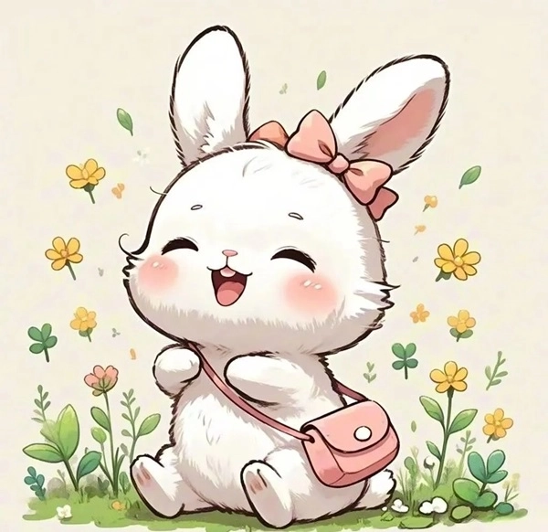 Hình ảnh thỏ con chibi nhỏ xíu xinh xắn khiến tim tan chảy