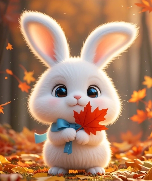Hình ảnh chibi cute thỏ mềm mại khiến tim rung rinh