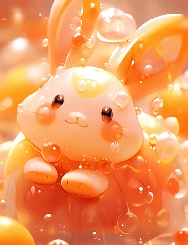 Vẻ ngây thơ toát lên từ hình chibi thỏ con dễ mến