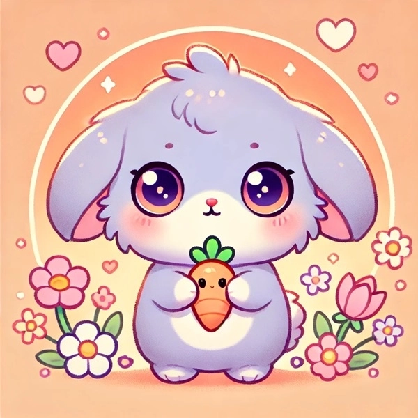 Cực kỳ đáng yêu với hình con thỏ chibi cute ngộ nghĩnh
