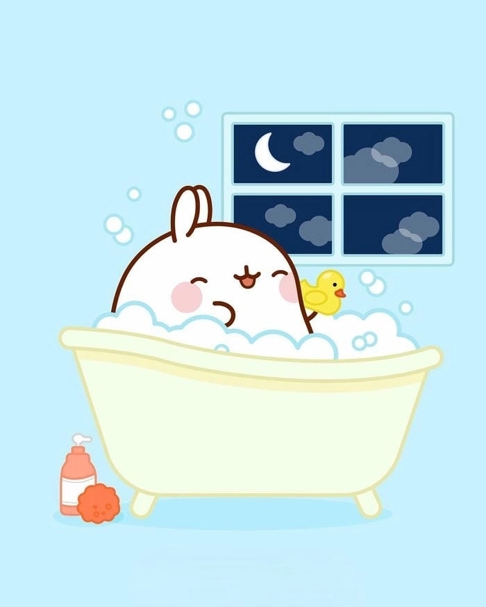 Thả tim với thỏ cute hình chibi xinh xắn từng nét