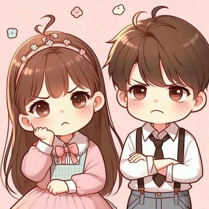 Ảnh anime cute chibi avatar đôi bff cute ngọt ngào và dễ thương
