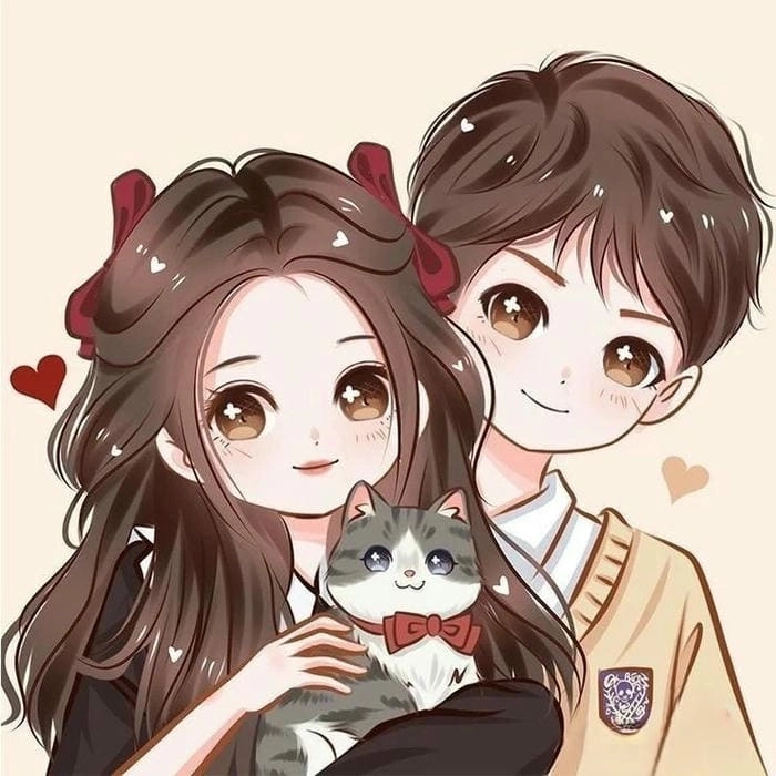 Ảnh avatar đôi chibi cute lý tưởng cho những cặp đôi yêu nhau