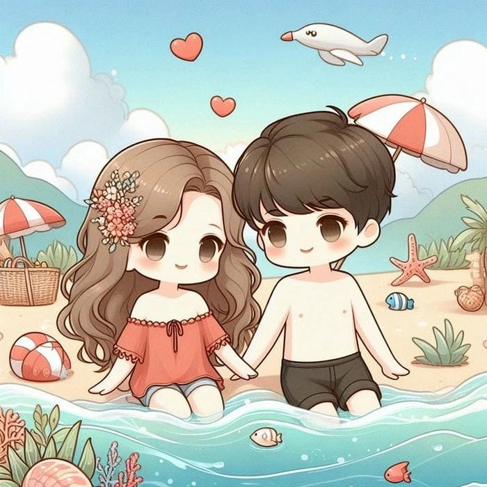 Avt đôi chibi avatar đôi bff cute dễ thương như truyện tranh