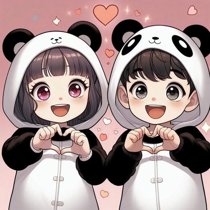 Lưu ngay avatar cặp đôi hình cute chibi siêu hot