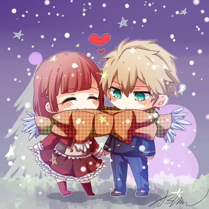 Anime chibi cute avatar đôi siêu ngọt ngào cho các cặp yêu nhau