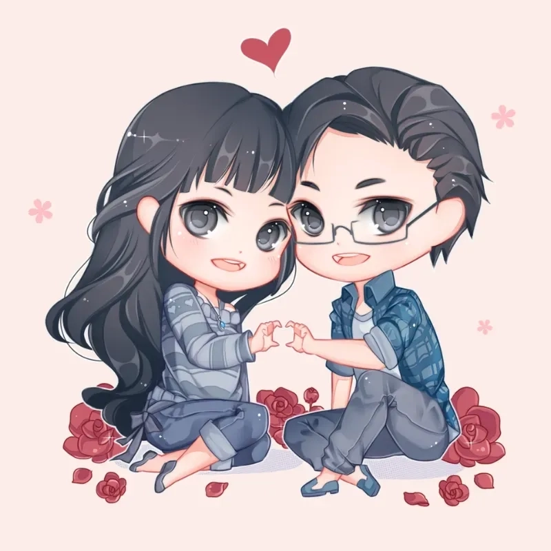 Thể hiện tình yêu với avatar cặp đôi cute chibi đáng yêu