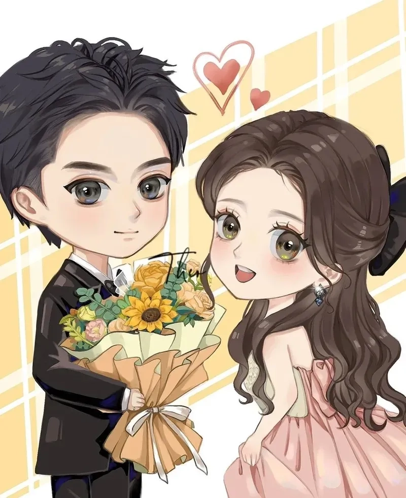 Chibi cute avatar đôi hoàn hảo cho hội mê phong cách Hàn