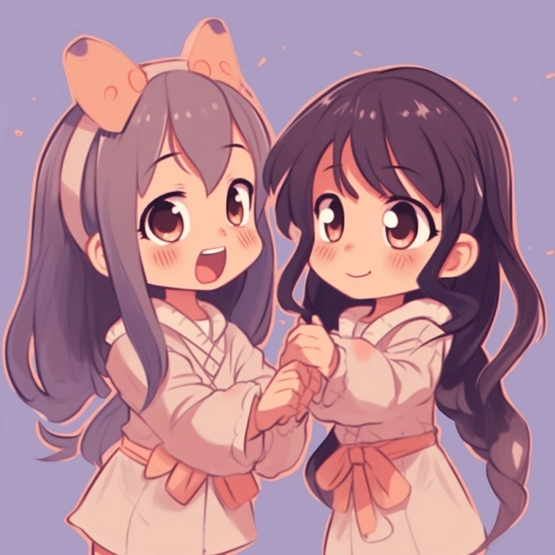 Tải ngay chibi avatar đôi bff cute siêu đáng yêu cùng bạn thân