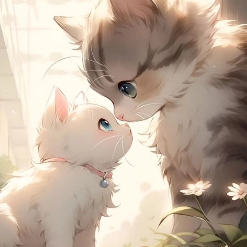 Trang trí thiết bị bằng avatar cute hình nền mèo chibi siêu dễ thương