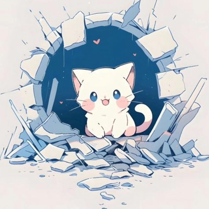 Bộ ảnh avatar mèo chibi cute dễ thương không cưỡng lại được