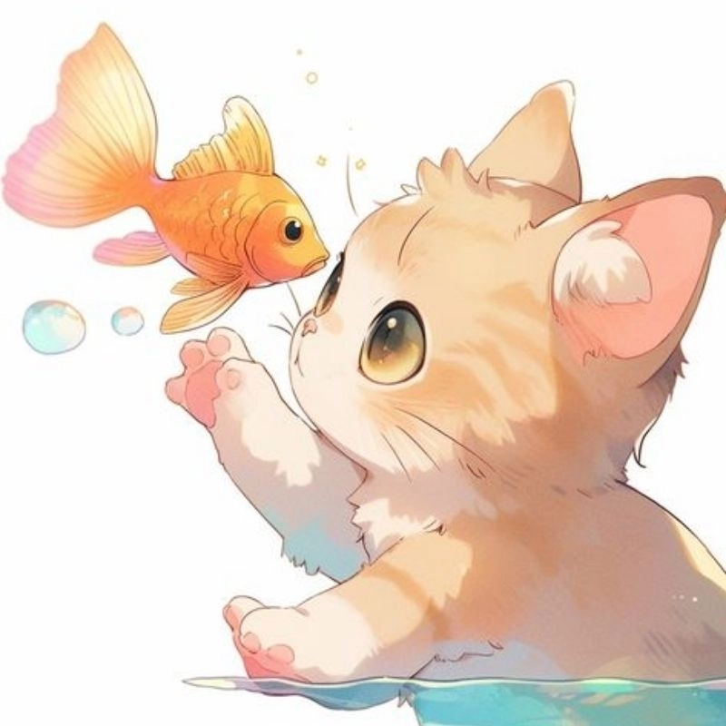 Bộ ảnh avatar mèo chibi cute dễ thương không cưỡng lại được