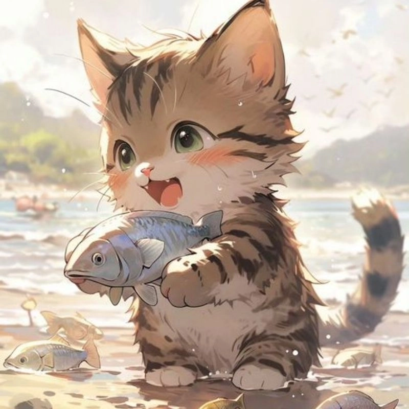 Bộ avatar ảnh mèo cute chibi khiến ai cũng muốn tải