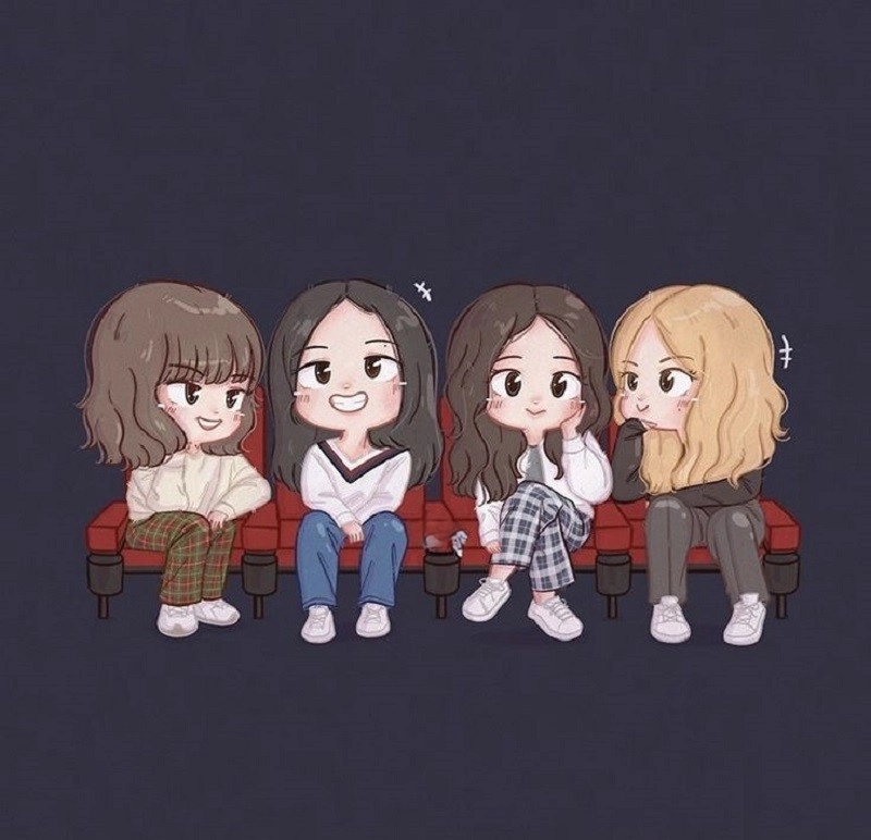 Sáng tạo cùng loạt ảnh chibi black pink cực yêu