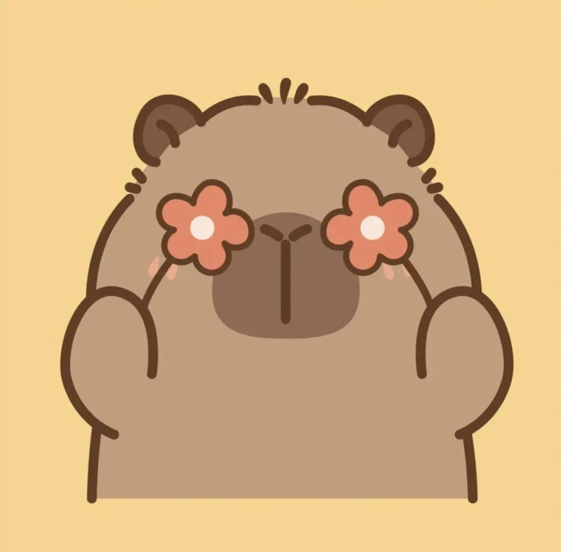 Hình nền máy tính capybara chibi khiến desktop sinh động hơn
