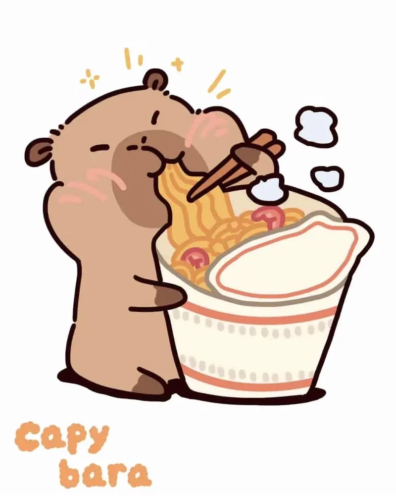 Hình ảnh nền capybara chibi sắc nét cho mọi thiết bị