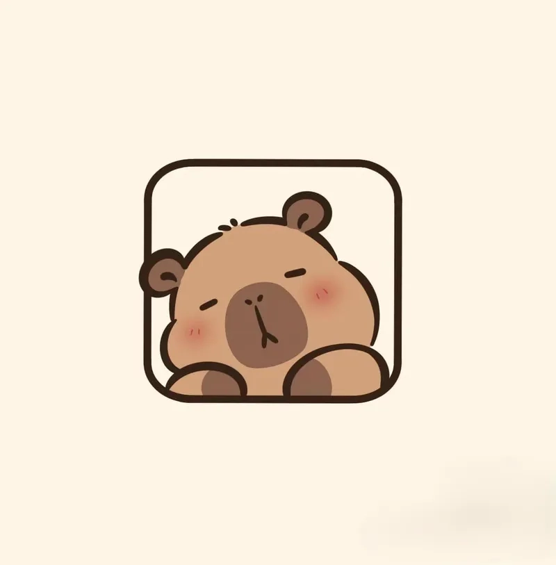 Hình nền máy tính capybara cute chibi giúp thư giãn mỗi ngày