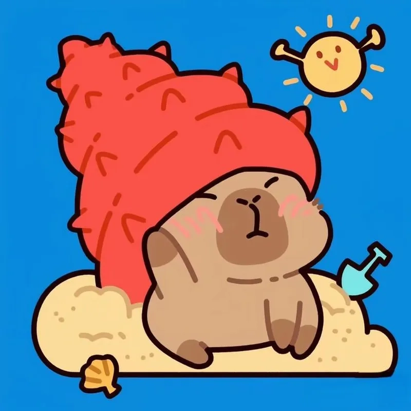 Capybara chibi cute mang lại cảm giác thư giãn dễ chịu