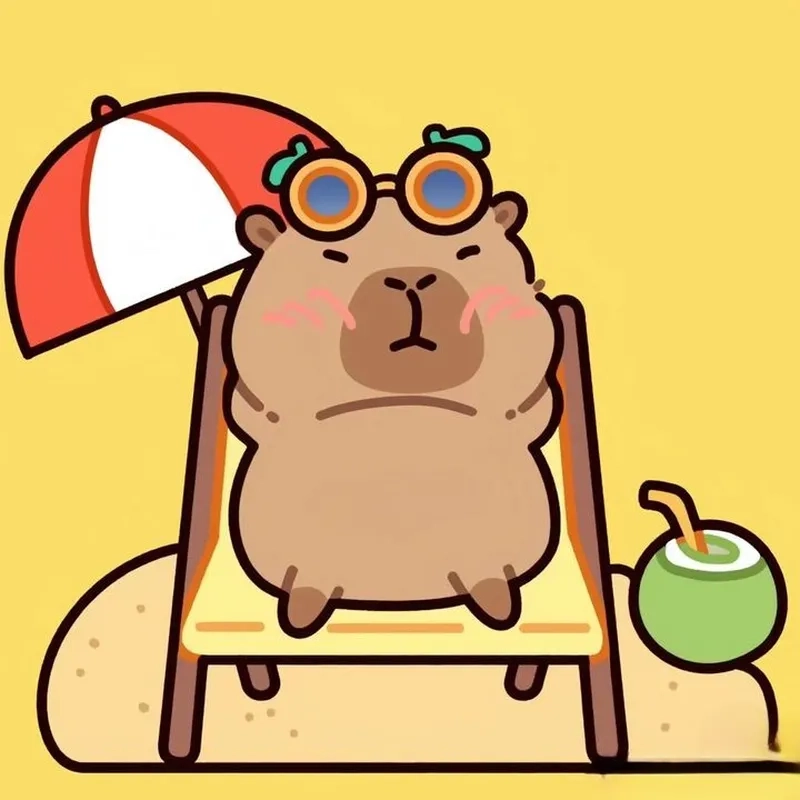 Hình capybara chibi ngộ nghĩnh giúp nổi bật cá tính