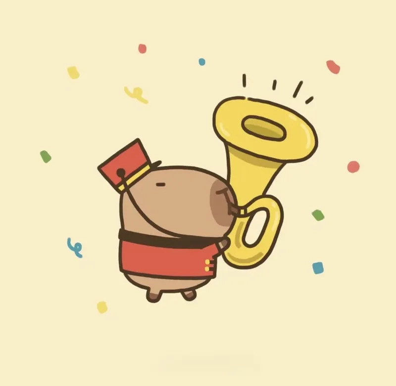 Ảnh capybara cute chibi ngọt ngào chạm đến trái tim