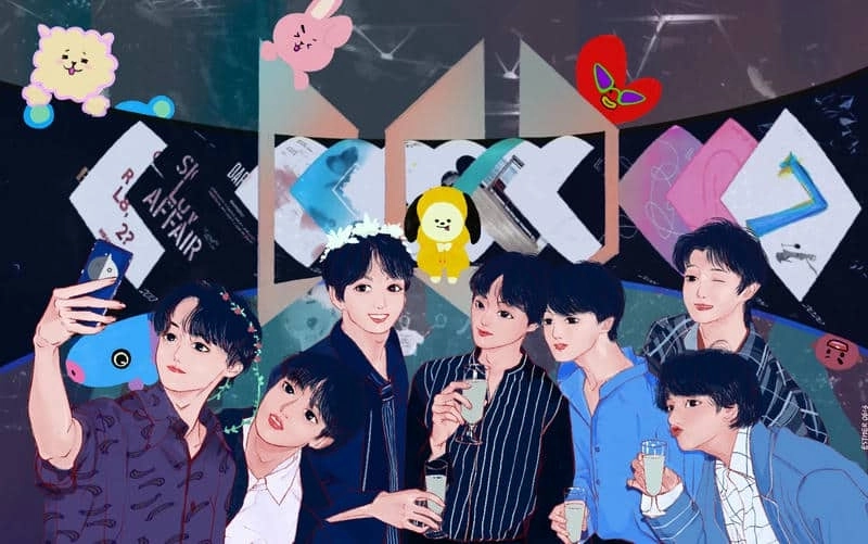 Anime chibi bts mang cảm hứng truyện tranh Nhật Bản đầy cuốn hút