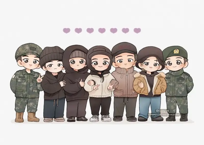 Avatar bts chibi siêu xinh nâng cấp profile mạng xã hội của bạn