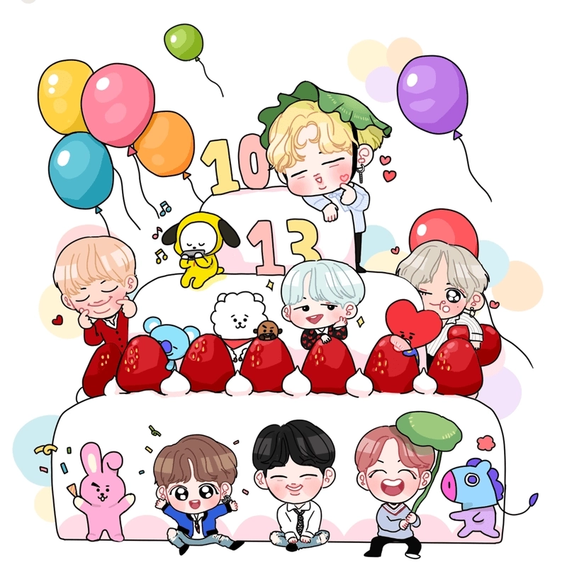 Hình nền bts chibi độc đáo làm sáng bừng màn hình điện thoại