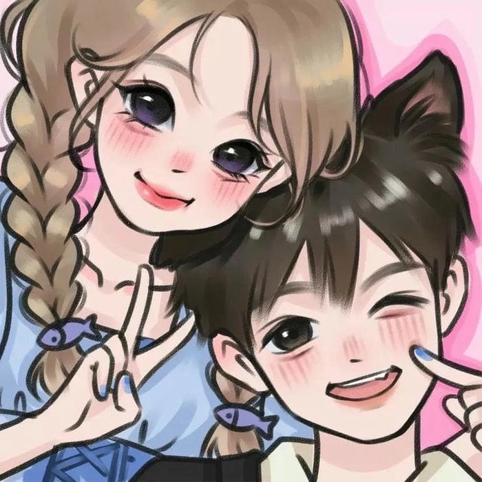 Ảnh chibi cặp đôi sống động giúp trang cá nhân thêm nổi bật