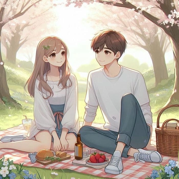 Hình ảnh cặp đôi chibi được yêu thích bởi nét dễ thương tự nhiên