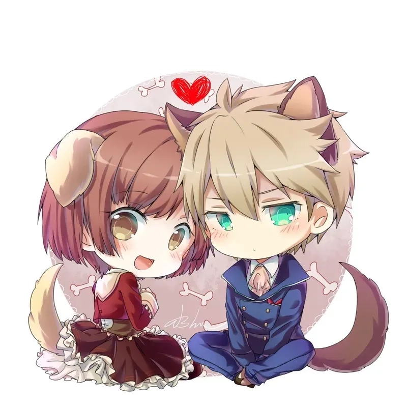 Hình chibi cặp đôi dễ thương lan tỏa yêu thương đến từng góc ảnh