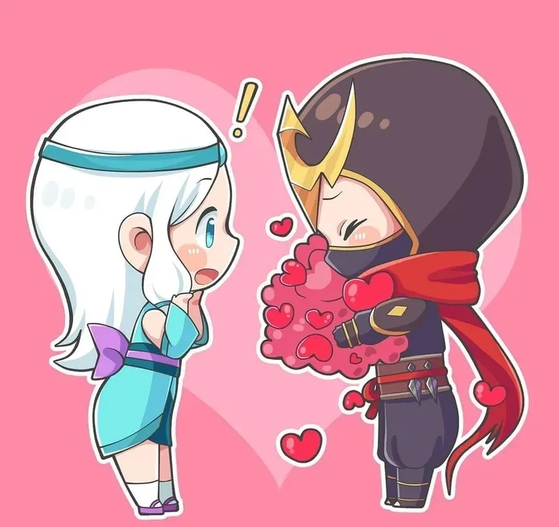 Ảnh chibi cặp là lựa chọn hoàn hảo để thể hiện tình yêu dễ thương