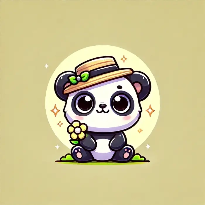 Ảnh gấu trúc cute chibi tạo điểm nhấn cho trang cá nhân
