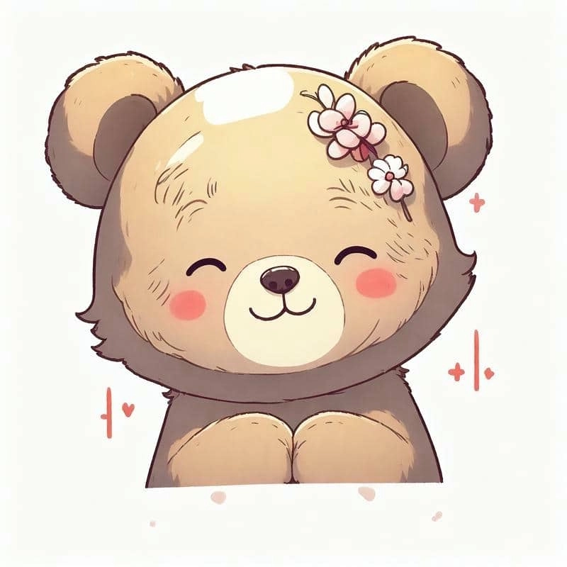 Ảnh gấu chibi cực chill và mang phong cách riêng biệt