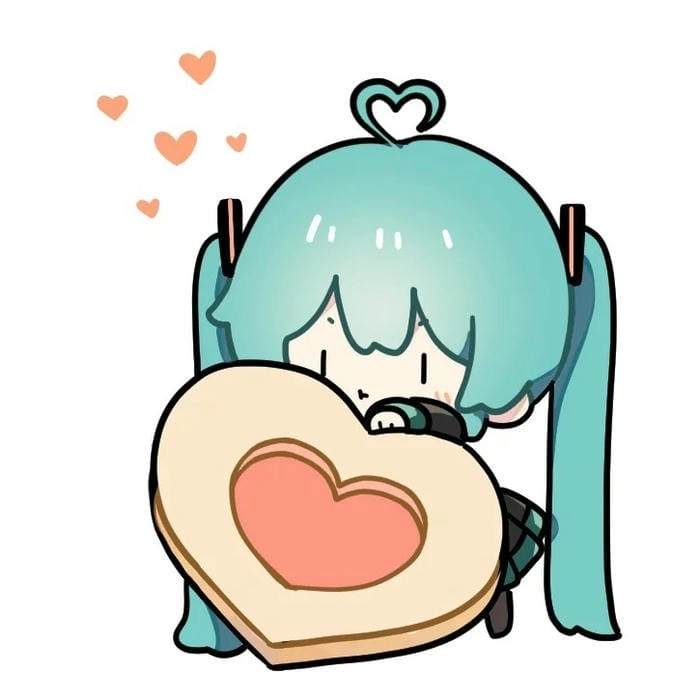 Hình ảnh anime Miku Chan đầy cảm xúc theo phong cách Miku chibi