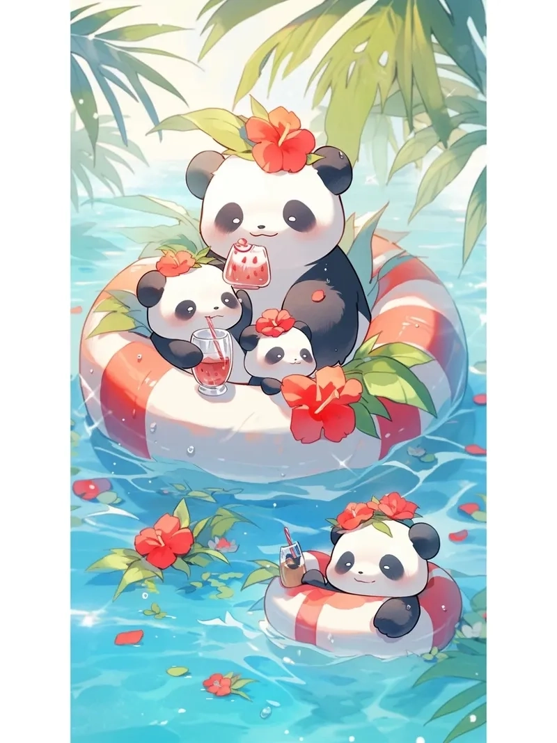 Đáng yêu vô cực với loạt gấu panda chibi cute