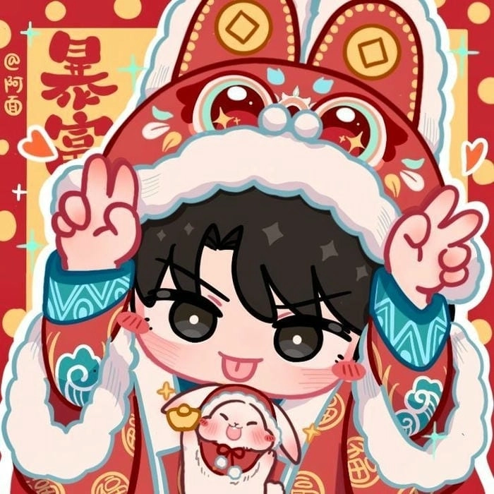 Hình ảnh ngày xuân tươi vui cùng hình chibi ngày tết