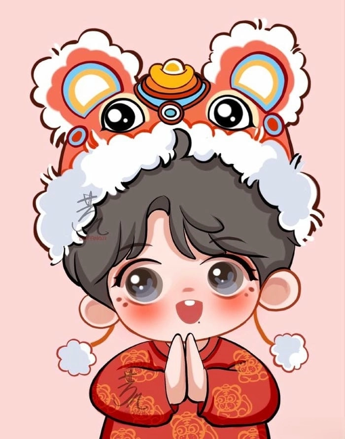 Lưu giữ khoảnh khắc bé yêu qua chibi ghép mặt cho bé tết