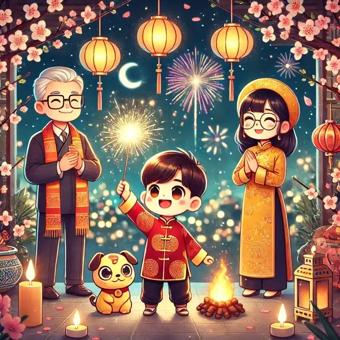 Bé nào cũng mê bộ hình chibi tết cute dễ thương