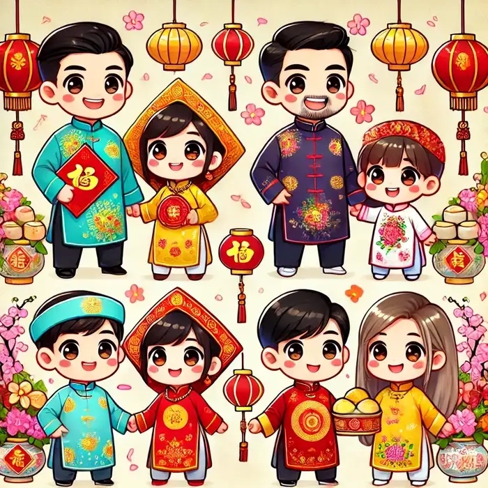 Tết cho bé thêm rộn ràng nhờ hình chibi tết cho bé