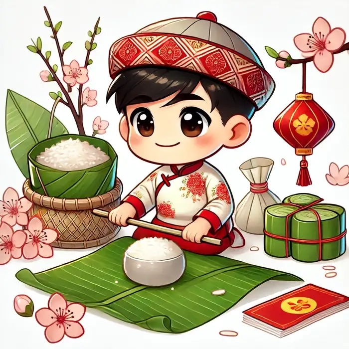 Tạo nên khoảnh khắc vui vẻ từ ảnh chibi ghép mặt tết