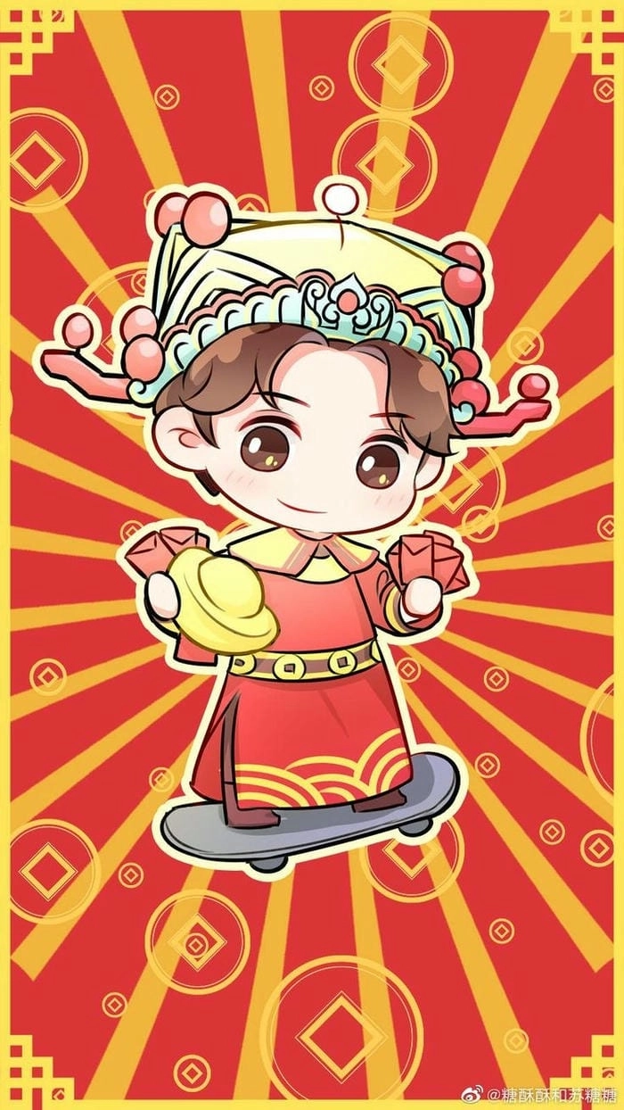 Mang sắc xuân về màn hình với hình nền tết chibi