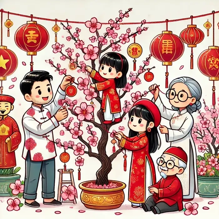 Bừng sáng không khí xuân với ảnh tết cute chibi