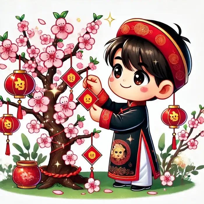 Nét đáng yêu lan tỏa qua từng ảnh tết chibi cute