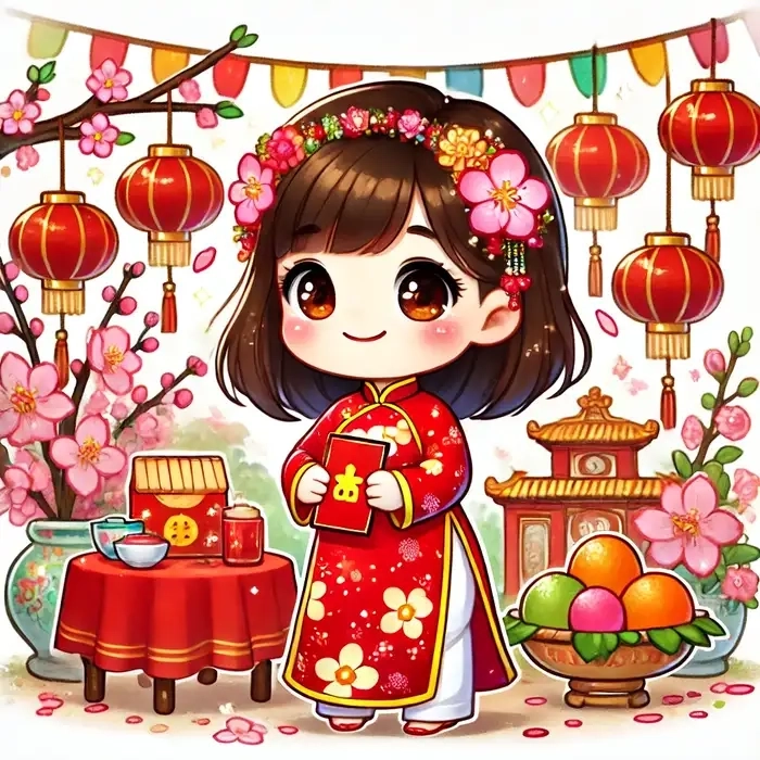 Tỏa sáng ngày đầu năm với bộ ảnh tết chibi lung linh