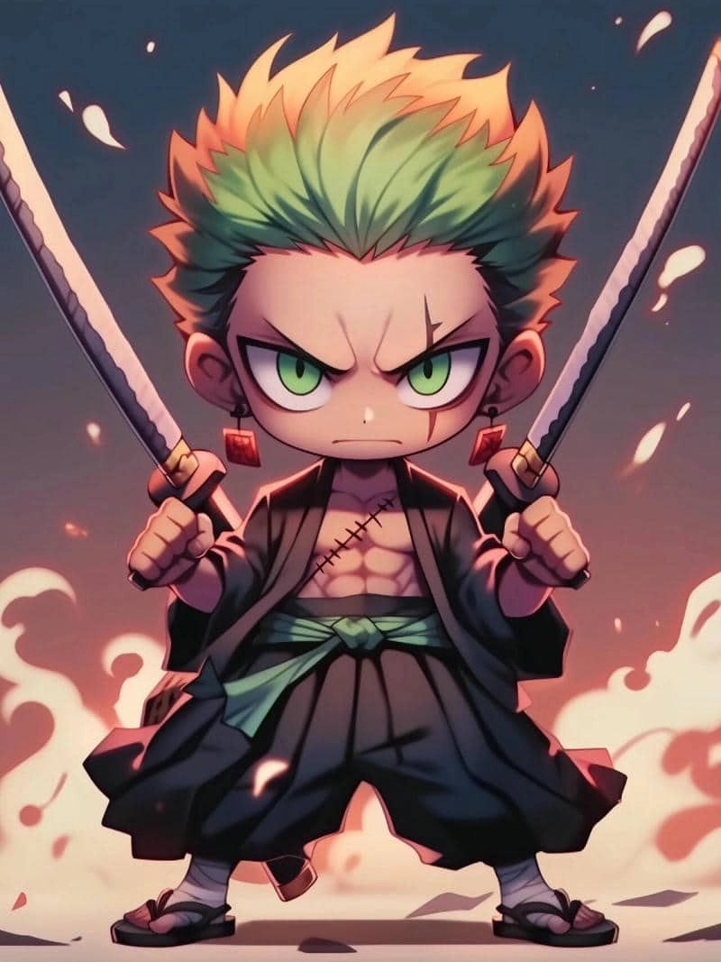 Hướng dẫn zoro chibi dễ vẽ cho người mới bắt đầu