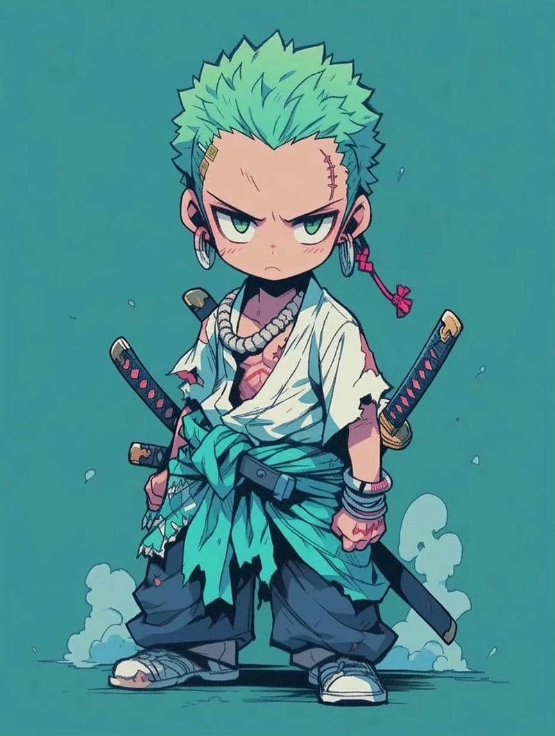 Khoảnh khắc zoro luffy chibi ngầu trong cùng một khung hình