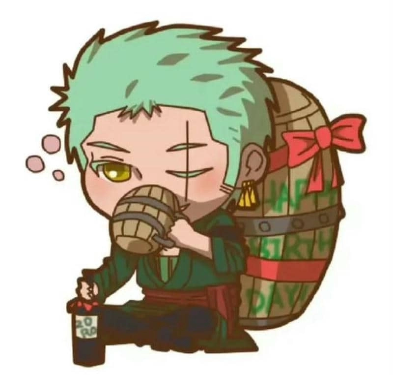 Zoro chibi drawing đơn giản nhưng đầy cá tính