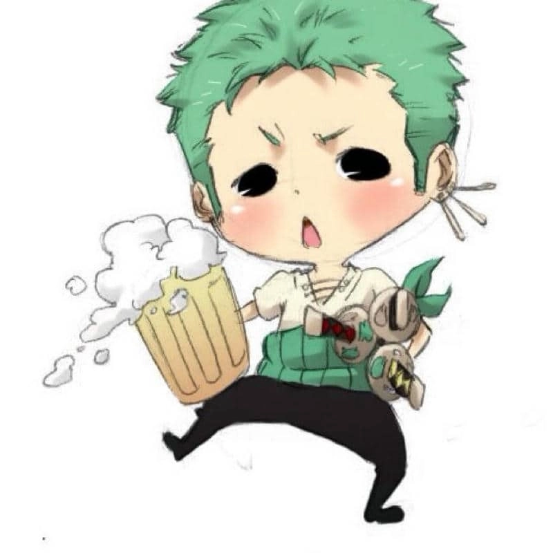 One piece chibi zoro đáng yêu và cực kỳ cuốn hút
