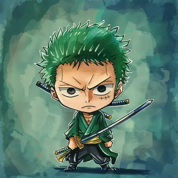 Tải ngay hình zoro chibi cute để làm avatar siêu đáng yêu