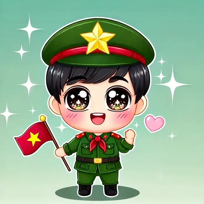 Cùng thử vẽ chú bộ đội chibi đáng yêu cho bé học vẽ